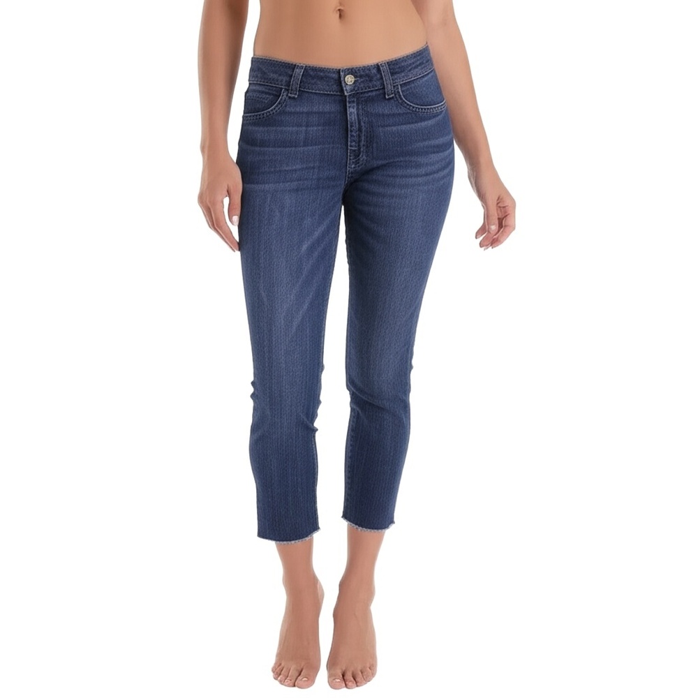 SIWY Jeans Womens Size 29 Blue Cropped Raw Hem Lightweight Embroidered‎